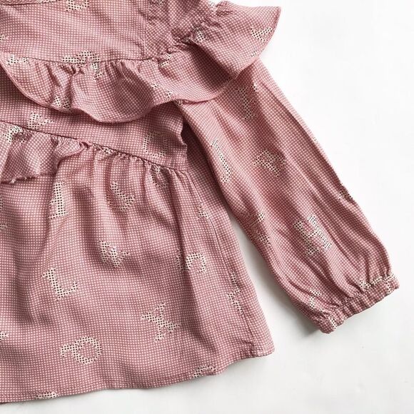 Zara letter print ruffle blouse  EUC 12-18 months - Picture 3 of 5